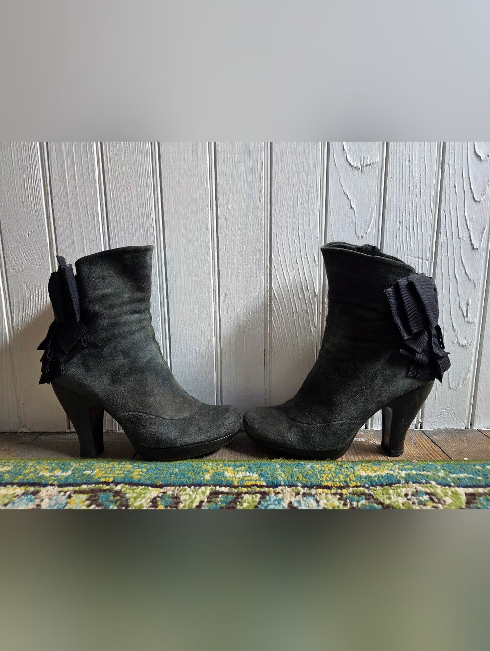 Chie Mihara Black Suede Ankle Booties